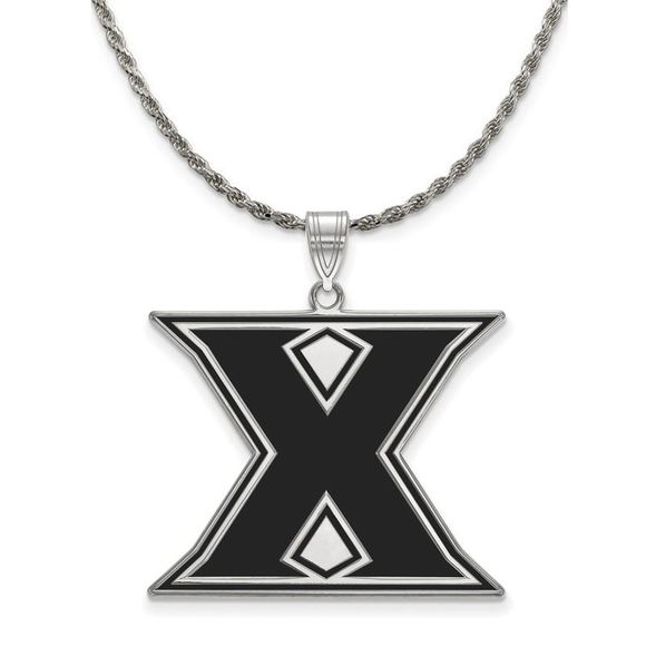 Sterling Silver Xavier U. XL Enamel 'X' Necklace - 26 Inch - Picture 1 of 7